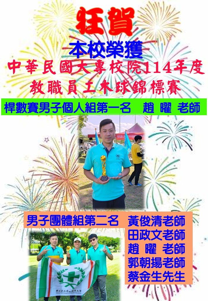 114年大專校院教職員木球賽